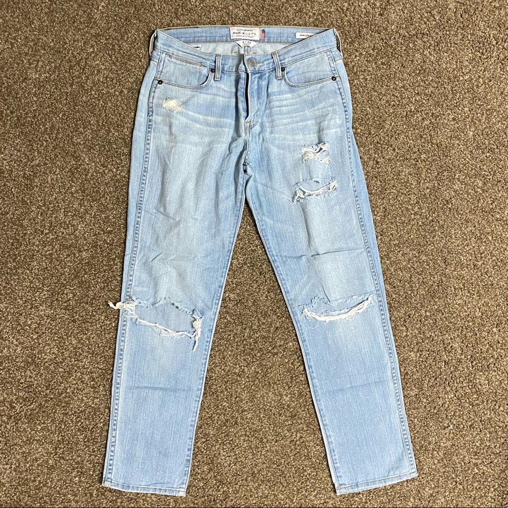 Lucky Brand “Charlotte Rail” Ripped Ankle Jeans